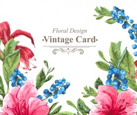 Beautiful floral background vintage card vector 04