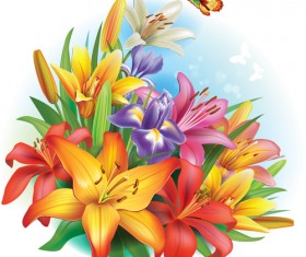 Beautiful Lilies Art Background Design 06 Free Download