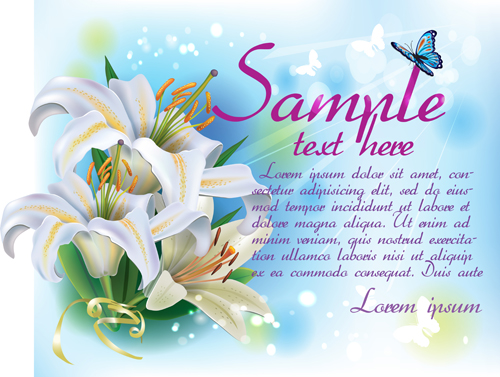 Beautiful lilies art background design 05