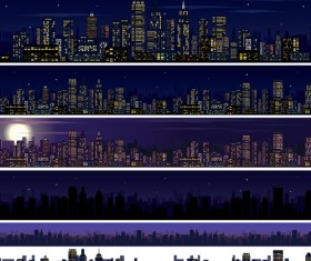 Beautiful night city vector graphics 01