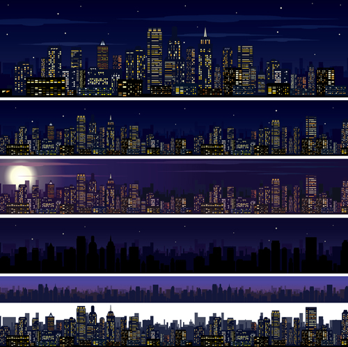 Beautiful night city vector graphics 01