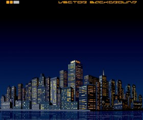 Beautiful night city vector graphics 03
