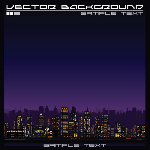 Beautiful night city vector graphics 04