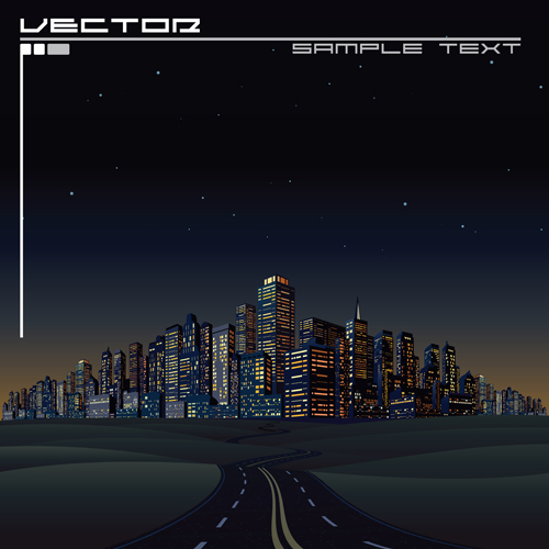 Beautiful night city vector graphics 05