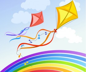 Beautiful rainbow colorful bakcgrounds vector 01