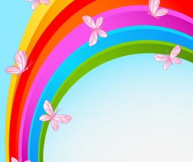 Beautiful rainbow paint design vector 03 free download