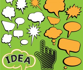 Blank text clouds cartoon styles vector 01