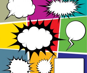 Blank text clouds cartoon styles vector 02