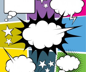 Blank text clouds cartoon styles vector 05