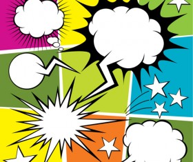 Blank text clouds cartoon styles vector 06