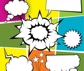 Blank text clouds cartoon styles vector 07