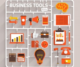 Business object flat vector design set 01