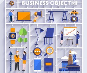 Business object flat vector design set 05