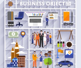 Business object flat vector design set 06