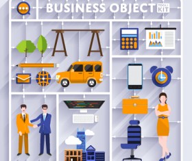 Business object flat vector design set 07