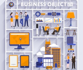 Business object flat vector design set 08