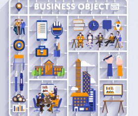 Business object flat vector design set 09