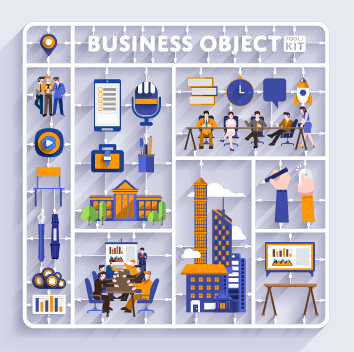 Business object flat vector design set 09