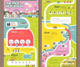 Business page design template vector 02