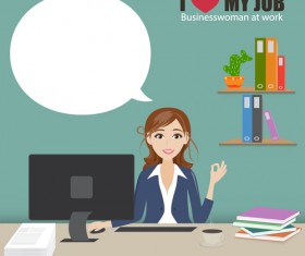 Business people working vector templates set 03