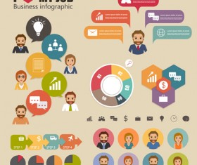 Business people working vector templates set 04