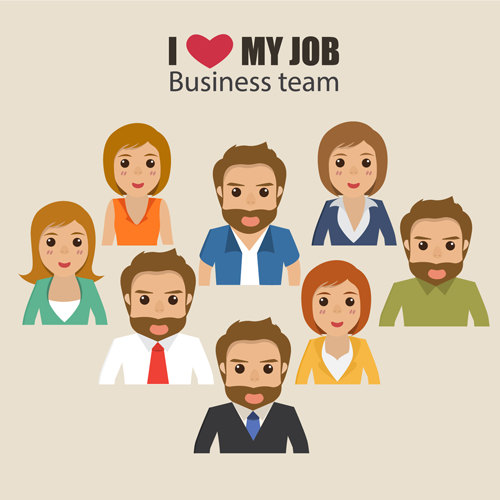 Business people working vector templates set 06