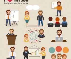 Business people working vector templates set 07