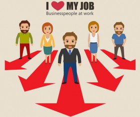 Business people working vector templates set 08