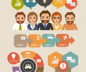 Business people working vector templates set 10