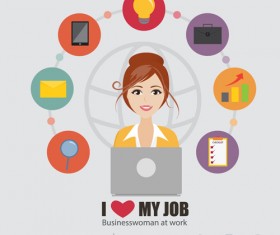 Business people working vector templates set 11