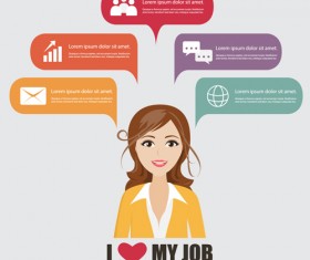 Business people working vector templates set 13