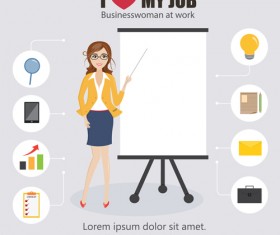 Business people working vector templates set 14