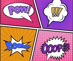 Cartoon speech bubbles for your text vector 01