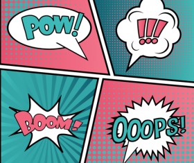 Cartoon speech bubbles for your text vector 02