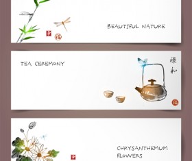 Chinese painting styles banner vectors 05