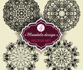 Circular mandalas design vector material 06