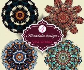 Circular mandalas design vector material 08