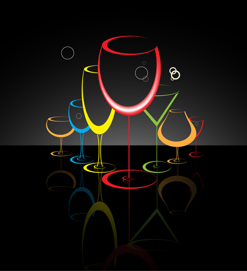 Cocktails logos creative vector material 02