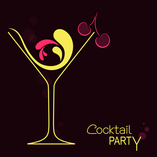 Cocktails logos creative vector material 05