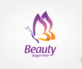 Colored butterfly logo vector