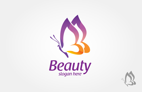 Colored butterfly logo vector