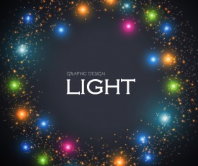 Colored light dot frame vector material