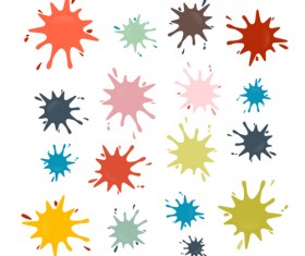 Colorful blot spatter vector design set 01