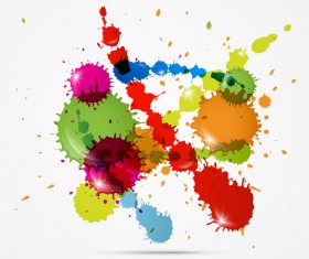 Colorful blot spatter vector design set 02