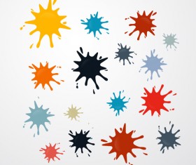 Colorful blot spatter vector design set 03