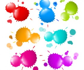 Colorful blot spatter vector design set 04