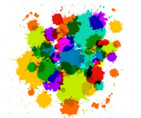 Colorful blot spatter vector design set 07