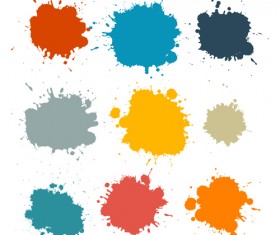 Colorful blot spatter vector design set 08