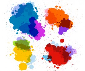 Colorful blot spatter vector design set 09