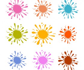Colorful blot spatter vector design set 10